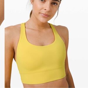 Lululemon Soleil Yellow Energy Longline Sports Bra